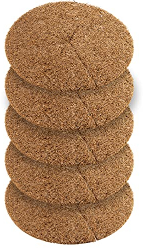 NUGATI Kokos-Mulchscheibe Kübelabdeckung Winterschutz für Topfpflanzen/Pflanzenschutzmatte/Unkrautschutzmatte, Kokosdisk (30cm - 5 Stück)