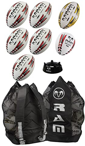 Ram Rugby - Skills Ball Bundle - Size 5, 4 or 3 - Skills Ball Bundle can assist PLAYERS OF ALL AGES AND LEVELS in improving their passing, catching, Kicking and throwing skills.