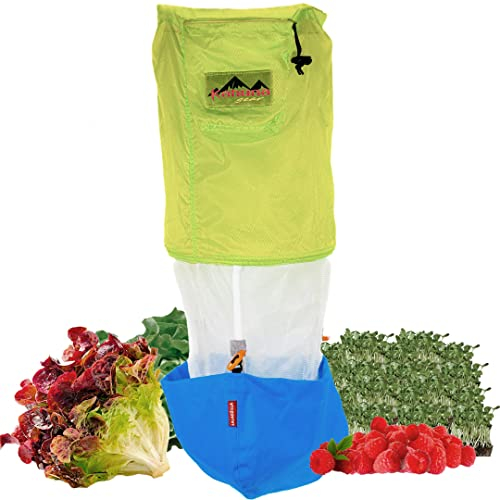 Saladzilla by Kahuna Gear: grande centrifuga per insalata, capacità 2 galloni (8 Qt.), pieghevole e portatile [essiccatoio per verdura/germogli/microgreen/erbe] tessuto resistente senza BPA