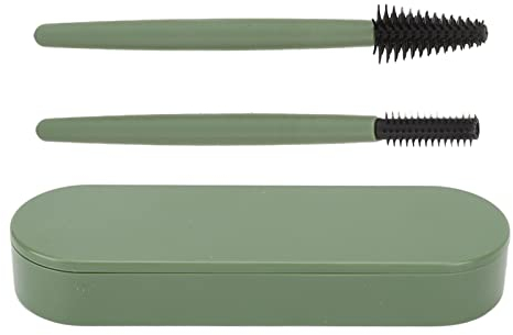Wimpernbürsten-Set, Silikon-Mascara-Zauberstäbe, Make-up-Pinsel-Applikatoren für Wimpernverlängerung, 2 Stück Augenbrauen-Wimpernbürste und 1 Behälter(Grün)