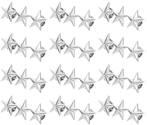 FOMIYES 12stücke Teiliges Sternabzeichen Für Veteranen Fünfzackige Sternabzeichen Für Rangbewertungen Silberner Stern-design Für Feiertage Und Auszeichnungen