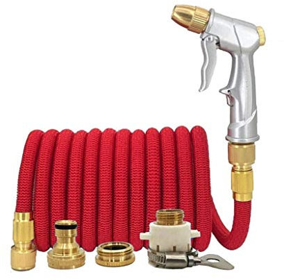 25FT-150FT Gartenschlauch Teleskopischer Zauberschlauch Kunststoff Flexibler Autowaschschlauch Metallspritzpistole Gartenbewässerung im Freien (Size : 150ft-extend-4