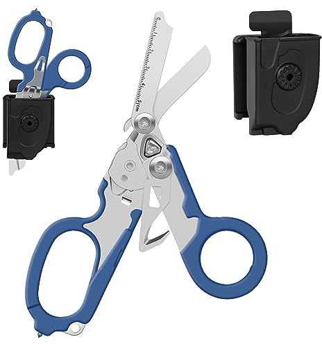 Trauma Schere Emergency Shears mit Strap Cutter und Glass Breaker Faltbare Scherenzange aus Edelstahl, Outdoor Camping Rescue Scissors Tools