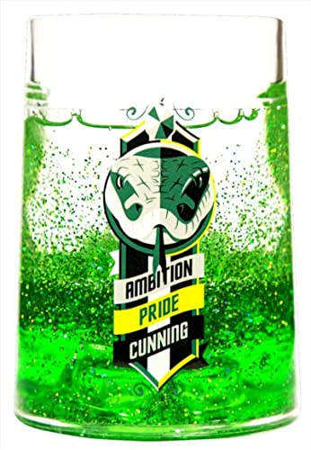 Harry Potter Serpeverde House Bicchiere liquido glitterato, altezza 11 cm