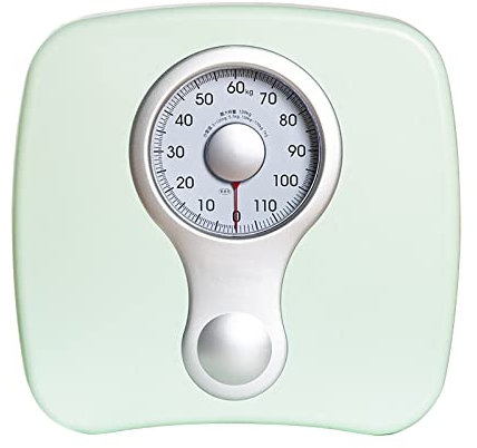 Mechanische Personenwaage mit Zeiger, Waage mit drehbarem Zifferblatt, leicht zu lesen, kompaktes und gepolstertes Design, Kapazität 120 kg, metrisch/imperial, ohne Batterie (Color : A)