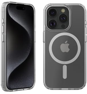 Belkin SheerForce MagSafe Compatible Phone Case for iPhone 15 Pro with Treated Coating, Cover with Built-In Magnets, Clear iPhone 15 Pro Case with Raised Edge Bumper for Screen & Camera Protection