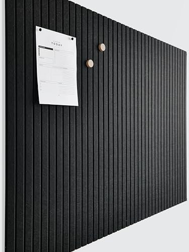 VIVELDA Lot de 12 grands tableaux en liège – Alternative en feutre noir, panneaux muraux à lattes, carreaux de tableau d'affichage pour décoration murale de bureau, organisateur de punaises