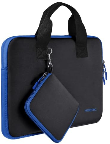 Laptop Hülle 14 Zoll mit Kleiner Tasche, Neopren-Computertasche, kompatibel mit MacBook Pro 14 M5/M4/M3/M2/M1 (2025–2021), MacBook Air/Pro 13 und den meisten 14-Zoll-Notebooks,Schwarz Blau