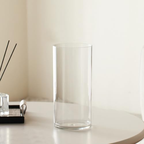 Unzerbrechliche Vase, Acryl Vase, Klar Büchervase Tulpenvase,Transparente Blumenvase für Zuhause, Büro, Dekor, Bücherform Blumenvase Minimalistische für Einweihungsparty feiern (H 25cm - Ø 12 cm)