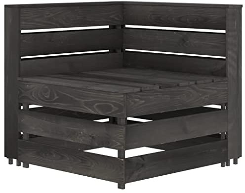 AUUIJKJF Home Outdoor OthersGarden Paletten-Ecksofa grau imprägniertes Kiefernholz