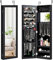 RELAX4LIFE Armoire à Bijoux Murale Suspendue avec Miroir Pleine Longueur, Miroir Porte Bijoux avec 3 Garde-corps, Porte Magnétique & Doublure Velours, 31,5X8,7X110 CM (Noir)