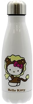 CyP Brands Hello Kitty, Sanrio, Flasche, Wasserflasche, Kanister, Trinkflasche, Horoskop, Löwe, 550 ml, Weiß, offizielles Produkt