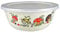 Vintage Enamel Bowl with Lid Nostalgic Chinese Style Salad Bowls for Dinner Bowls with Flower Pattern 6.3 Inch Mushroom Flower Style.