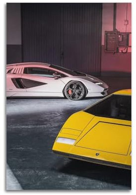 UNSGA Poster mit italienischen Supercars Countach LP500, Renn-Poster, dekoratives Gemälde, Leinwand, Wandposter und Kunstdruck, moderne Familienschlafzimmer-Dekoration, Poster, 60 x 90 cm