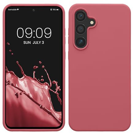 kwmobile Cover per Samsung Galaxy S24 FE Custodia - Back Case per Smartphone in Silicone TPU - Protezione Gommata - rosa scuro