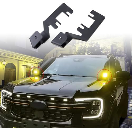 GafeSkui Automotive LED Light Bracket Kit - Schwarz, Stahl, Deckmontage - Kompatibel mit Ford Ranger 2023-2025, Universell für die meisten LED-Pod oder kleine Lichtleisten - Montagehalterung