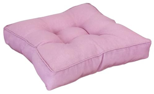 Aliuciku Thick Chair Cushion, Square Cotton Linen Seat Cushion Chair Cushion for Tatami Garden Office(Lilac,40 * 40ccm)