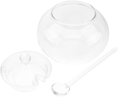BEBEMOKO 2juegos Recipiente De Vidrio Azucarero Tarro Para Condimentos Botella Para Condimentos Tazón Para Multifuncional Unidades Resistente Diseño Sencillo Elegante
