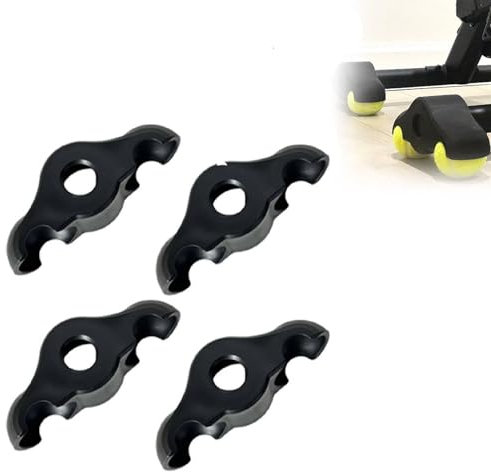 4 Stück Indoor Cycling Snap Rocker Feet Adapter, tragbare Wippplatte, Fahrradtrainer mit 8 Tennisbällen, stationäre Fahrrad-Schnappmatte, für Widerstandstrainer, Kickr Core Workout Equipment