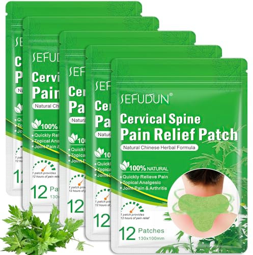 YANGUN Wärmepflaster Nacken, 60 Stück Schmerzlinderung Patch, Wärmepflaster Patch, Nacken Schmerzlinderungspflaster, Lindert Muskelkater in Halswirbelsäule, Beinen, Knien, Taille, Gelenken