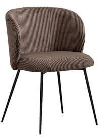 KAWOLA Stuhl Design Esszimmerstuhl Lena - Polsterstuhl Modern Cord Braun | Esszimmer Stuhl Bequem Robust
