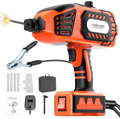 GEARLASSO Portable Welding Machine,110V 120Amp Handheld Welder Machine with IGBT Inverter 5 Variable Current Adjustment, Portable ARC Welder, Fits for 3/32″to 1/8″ Welding Rods
