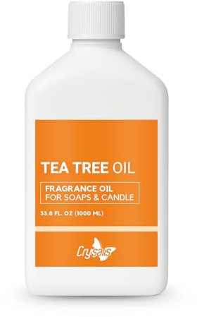 Crysalis Tea Tree Fragrance Oil for Candle Making, Soap Making, Wax Melts, Diffusers & DIY Crafts – Long-Lasting Scent – 33.8 oz / 1000 ml