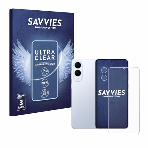 Savvies Schutzfolie für Samsung Galaxy S25 Edge | (Display+Kamera) 6 Stück Transparenter Displayschutz Made in Germany Ultra-Klar Displayschutz-Folie