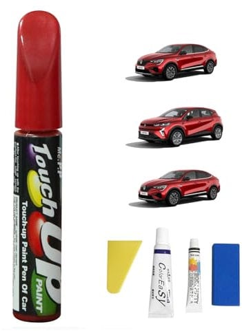 Treesiche Reparador Arañazos Coche para Renault, Rotulador De Reparación De Arañazos, 2 in 1 Pluma De Retoque del Coche, Rouge Flamme (NNP)