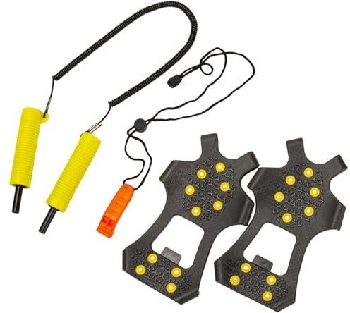 LLINthy Eisangel-Set, einziehbare Eispickel, Pfeifen, Eisklampe, Eisangeln, Zubehör-Sets