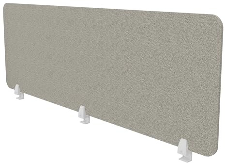 ASSMANN Trennwand Schreibtisch VITECO, 160x56cm, Akustik Sichtschutz | einfache Montage mit Tischklemmen, Schallschutz für Büro, Schule & Homeoffice, aus 75% recyceltem PET-Filz, Harbor-Weiß