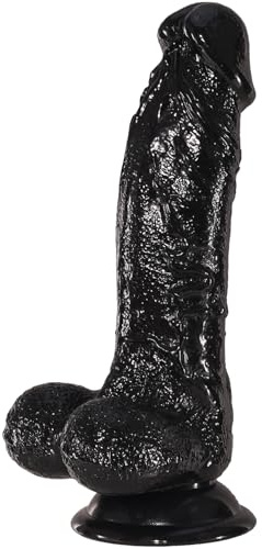 Gode réaliste noir, 7,24 pouces petits godemichés sextoys pour débutants stimulateur anal avec ventouses puissantes gode anal pénis adulte sex toy pour femme homme couple