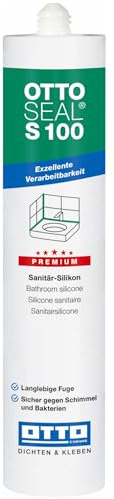 OTTO SEAL S 100 Premium Sanitär-Silikon Matt-Silbergrau | 1K-Silikon-Dichtstoff 300 ml | Schimmelresistent, UV-beständig, exzellente Verarbeitung