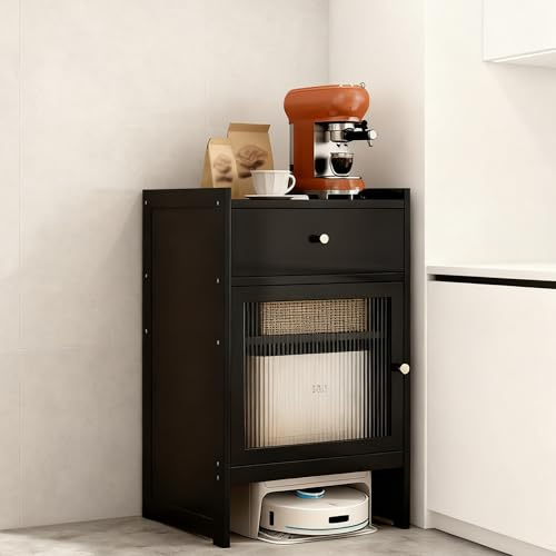 ZHZHXR Roboter Vakuum Aufbewahrungsständer Staubsauger Schrank Kehrroboter Aufbewahrungsregal für Wohnzimmer, Schlafzimmer, Badezimmer, Balkon, Leicht zu Reinigen(Black)