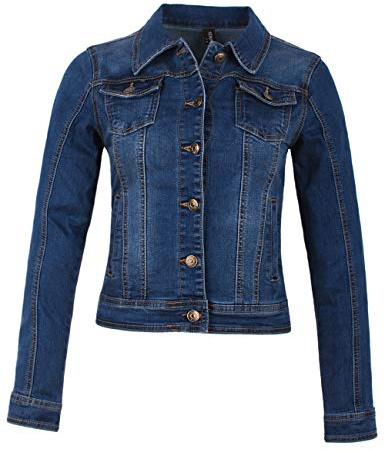Fraternel Damen Jacke Jeansjacke Denim Jacket talliert Stretch Blau L / 40