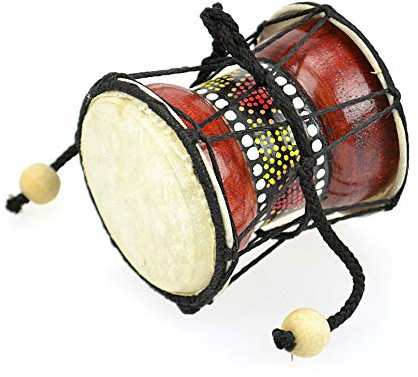 Mini Djembe Tambourin aus Holz und Haut – Musikinstrument und Artikel Déco