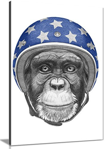 Modern Contemporary Monkey Drawing Pop Art Canvas Wall Art Picture Print (24x16)