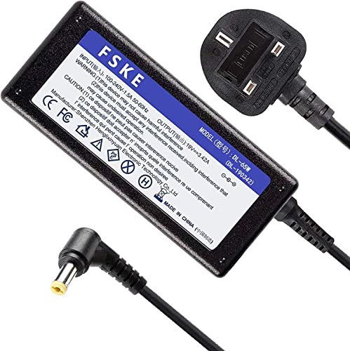 FSKE 65W 19V 3.42A Laptop Charger for Acer Aspire 3 5 A314 a315-32 a315-35 A315-51-3879 A314-21 A314-22 A515-55 A515-54 ES1 E1 E3 E5 Power Supply Connector: 5.5 * 1.7mm(not fit for 3.0 * 1.1mm)