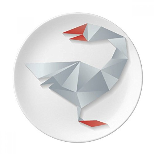 DIYthinker Abstrakte geometrische Gans Origami Muster Dekorative Porzellan Dessertteller 8-Zoll-Dinner Home Geschenk 21cm Diameter Mehrfarbig