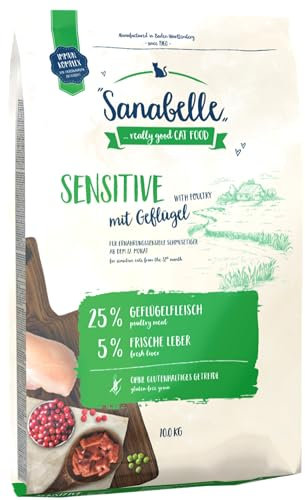 Sanabelle Sensitive mit Geflügel | Katzentrockenfutter für ernährungssensible Katzen | 6 x 400 g