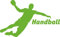 GRAZDesign Wandtattoo Handball Kinderzimmer | Wandaufkleber Teenager Sportler Spieler | Wandsticker Turnhalle Sport Jugendzimmer - 91x57cm / 063 lindgrün