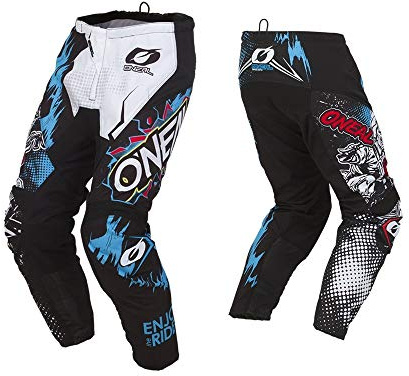 O'NEAL | Pantaloni Motocross | MX | eccezionale libertà di movimento, completamente foderati, imbottitura in gomma per una maggiore protezione | Pantaloni Element Villain | Adulto | Bianco | Taglia 42