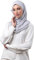 Bokitta Freestyle Instant Hijab für Damen, hochwertiges Knitter-Chiffon-Kopftuch mit Innenkappe, silber, Einheitsgröße