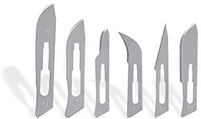 Skalpellklingen Figur 10 für Skalpellhalter 3 - Ersatzklingen einzeln steril verpackt aus Karbonstahl-zum einmaligen Gebrauch (50)