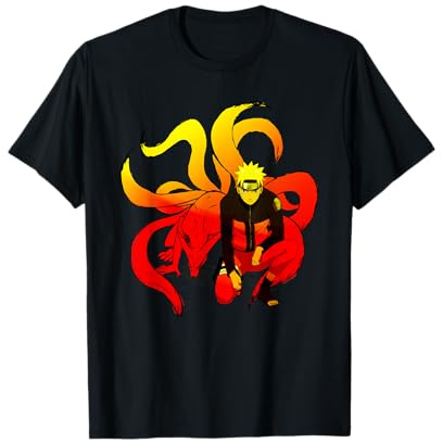 Naruto Shippuden Naruto Crouching with 9 Tails Anime T-Shirt