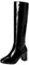 LUXMAX Donna Stivali Vernice al Ginocchio Polpaccio Tacco a Blocco Scarpe con Tacco Medio Grosso Cerniera (Nero) - 39 EU