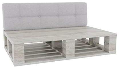 Gutekissen® Palettenkissen Gesteppte Kissen mit Knöpfen, Palettenauflagen Sitzkissen Rückenlehne Gesteppt PFG (Rückenlehne 120x40, Platin)