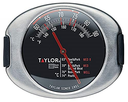 Taylor TYPTHMEATSS Pro Leave in Meat Thermometer Probe, Stainless Steel, Black, 7.5 x 6 x 13 cm
