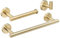Beelee Set di accessori da bagno, 3 pezzi, Acciaio Inossidabile 12 Porta asciugamani Portarotolo Carta Igienica Ganci Portasciugamani, montaggio a parete, Oro spazzolato, BA19500SET-3BG