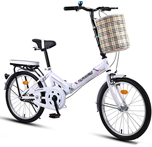 Klapprad mit Halterung, Mini-tragbares Fahrrad Ultraleichtes Stadtfahrrad für Erwachsene Kleines Studentenfahrrad für Damen Cruiser-Fahrrad, 16 Zoll / 20 Zoll